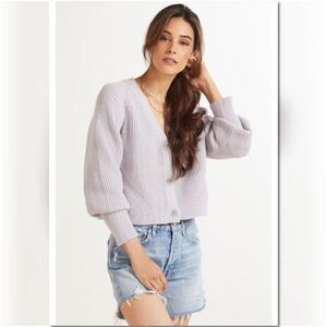 NWT 525 Brooke Balloon Sleeve Cardigan in Pink Sand - Large